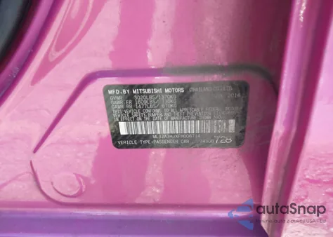 2015 Mitsubishi Mirage De из США, поврежденный, VIN ML32A3HJXFH006714